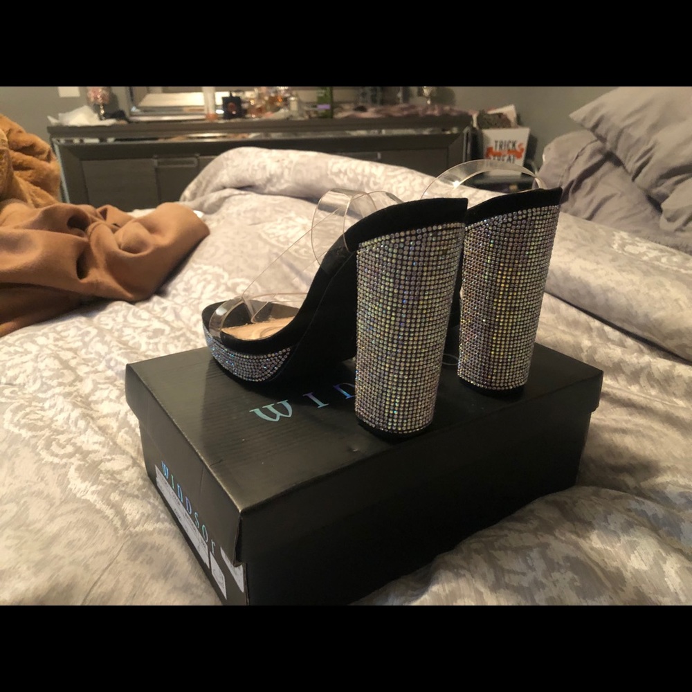 Windsor Clear Rhinestone Heels - Picture 5 of 5